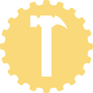 icon of a hammer inside a gear